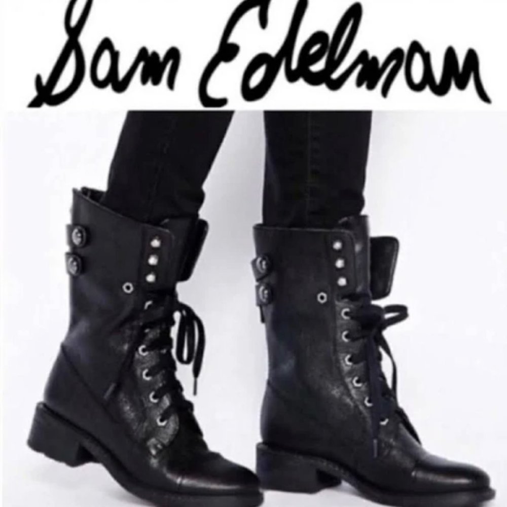 Sam Edelman Darwin Combat Lace Up boots black 7